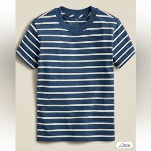 Crewcuts Blue and White Striped Short Sleeve Tee 100% Cotton